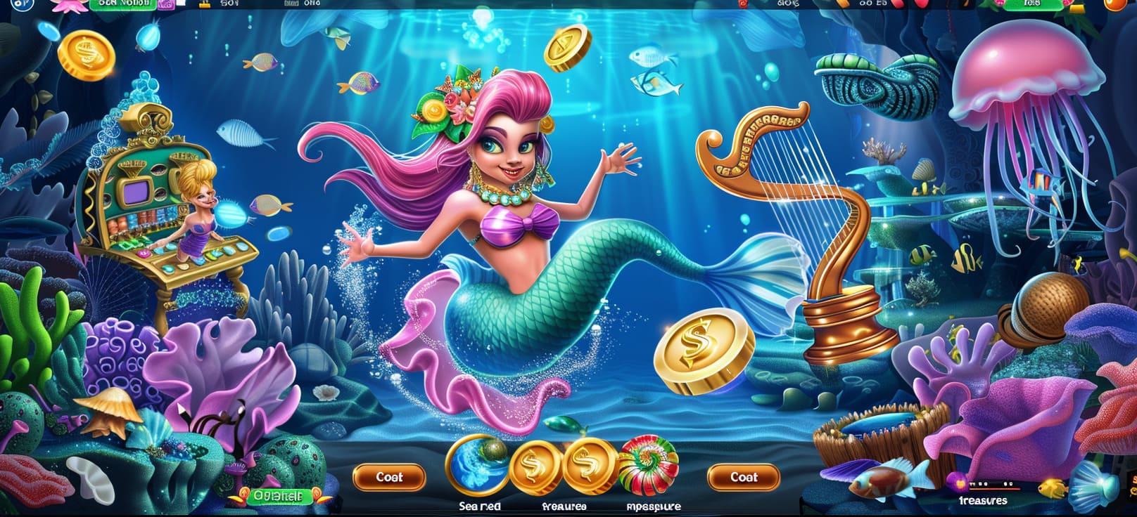 Caça-níqueis de sereia online com tesouros do mar no 777mcu cassino